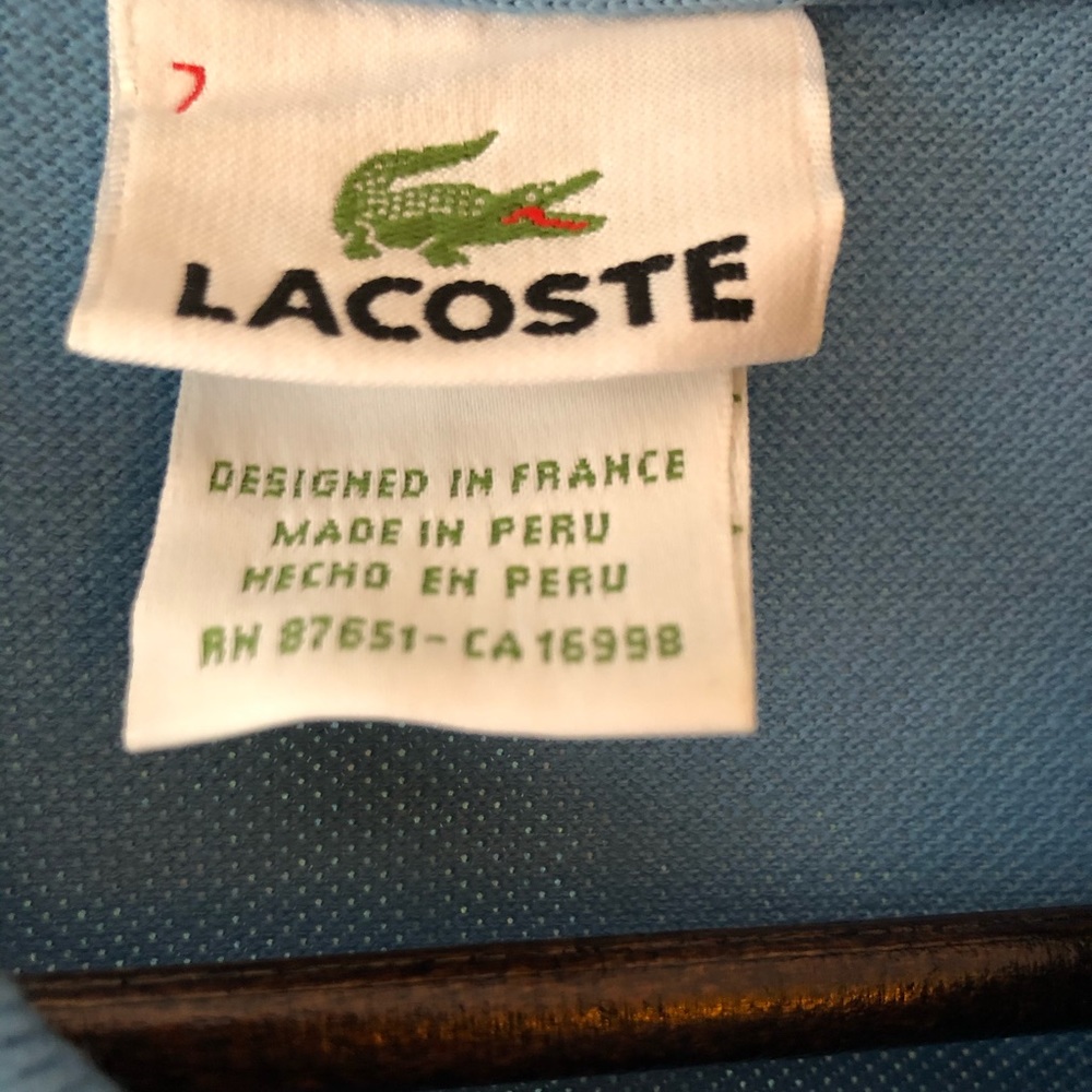 LACOSTE polo size 7-blue -Lacoste xl/2xl - Picture 3 of 8